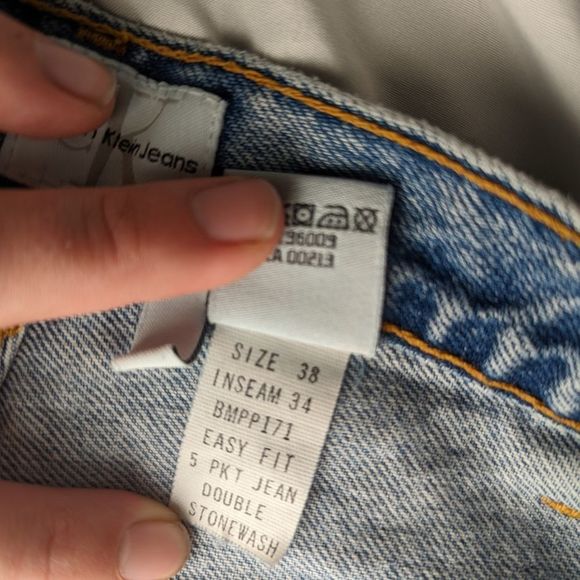 Vintage Calvin Klein Easy Fit Double Stonewash Size 38x34 Jeans BMPP171 - Picture 6 of 11